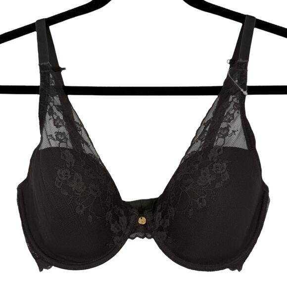 Natori Bra 721191 Cherry Blossom convertible black size 34DD 34E - Picture 1 of 6